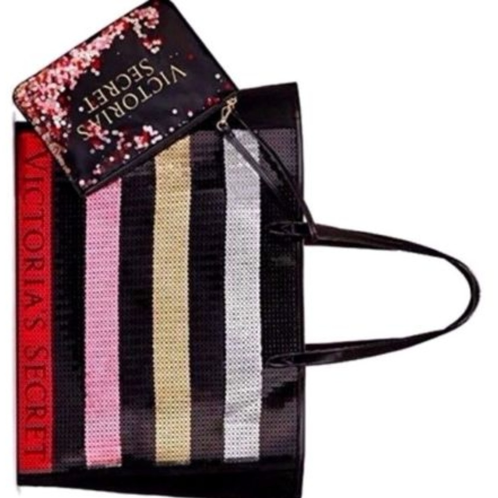 Victoria's Secret Tote Bag Bling Sequin Pouch 2017